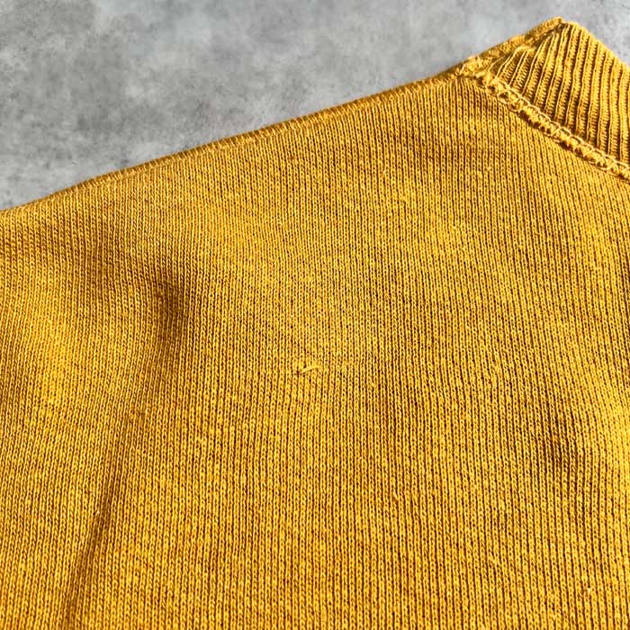VINTAGE 60'S FLOCKY PRINT SHORT SLEEVE SWEAT SHIRTS MUSTARD