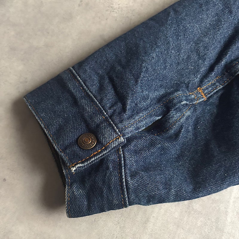 80's Levi's 71608-0216 Boa Denim Trucker Jacket Made in USA 46L 80