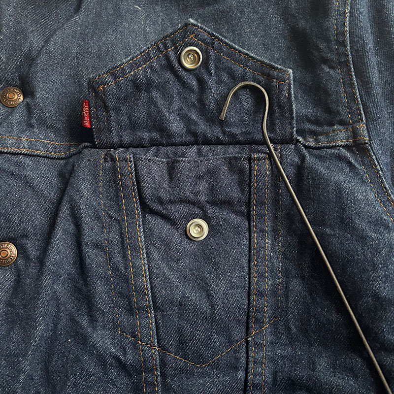 80's Levi's 71608-0216 Boa Denim Trucker Jacket Made in USA 46L 80