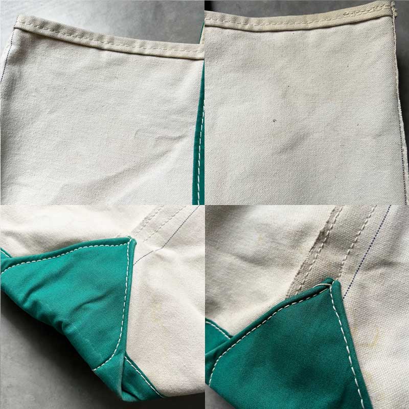 70'S L.L.Bean Boat And Tote Bag Side Tag WHITE/GREEN 70年代 L.L.