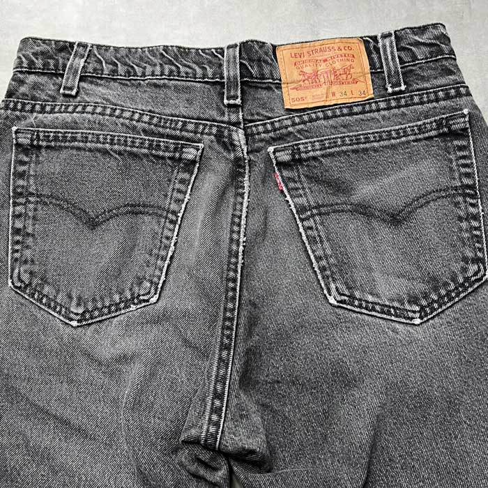 90's Levi's 505 PIECE-DYEING BLACK JEANS MADE IN USA W34L34 90年代