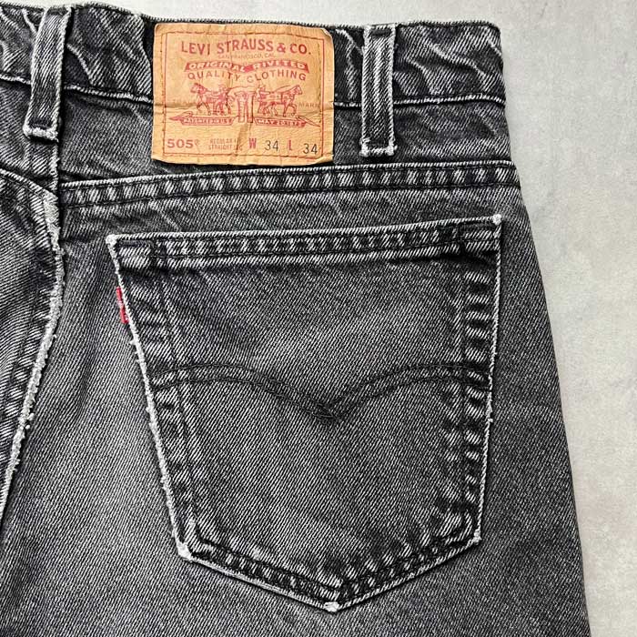 90's Levi's 505 PIECE-DYEING BLACK JEANS MADE IN USA W34L34 90ǯ ꡼Х 505  ֥å ǥ˥  ꥫ