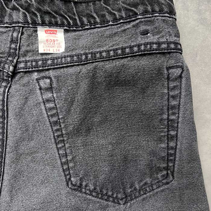 90's Levi's 505 PIECE-DYEING BLACK JEANS MADE IN USA W34L34 90年代