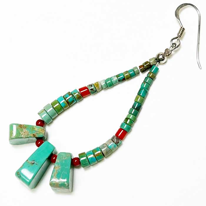 ǥ󥸥奨꡼ ȥɥߥ² ꡼  ҥ եå ԥ INDIAN JEWELRY SANTO DOMINGO Turquoise Heishi Hook Pierce