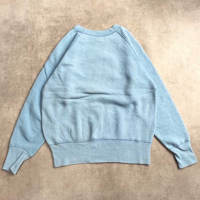 VINTAGE 60's CHAMPION RUNNER TAG RAGLAN COLLEGE PRINT SWEAT SHIRTS LIGHT BLUE/M Made in USA ơ 60ǯ ԥ 󥿥 饰  å ץ å ȥ졼ʡ 饤ȥ֥롼 忧M ꥫ