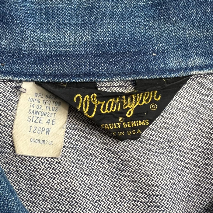 80'S Wrangler 126PW Denim Jacket Made in USA Size/46 80年代