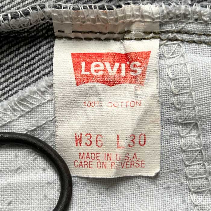 90s USA製 Levi'sリーバイス 501 先染め ブラック デニムパンツ
