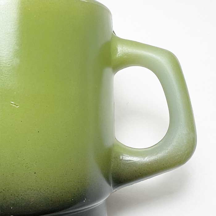Vintage Anchor Hocking Fire King Stacking Mug GREEN/BLACK Made in