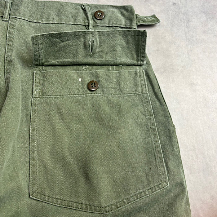 60's U.S.ARMY BAKER PANTS SIDE ADJUST OG-107 SMALL 60年代 U.S.ARMY