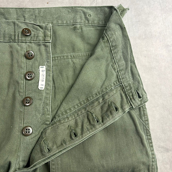 60s US ARMY OG 107 ベイカーパンツ　サイドアジャスター 60's U.S.ARMY BAKER PANTS SIDE ADJUST OG-107 SMALL 60年代 U.S.ARMY