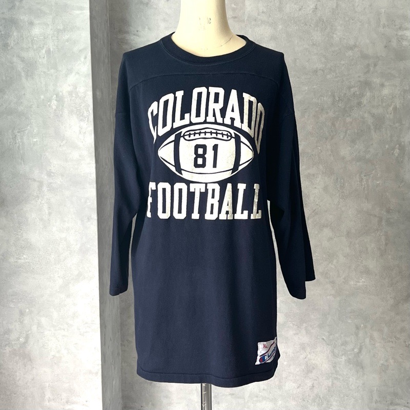 80'S CHAMPION Fooball T-Shirts Made in USA NAVY/XL 80年代