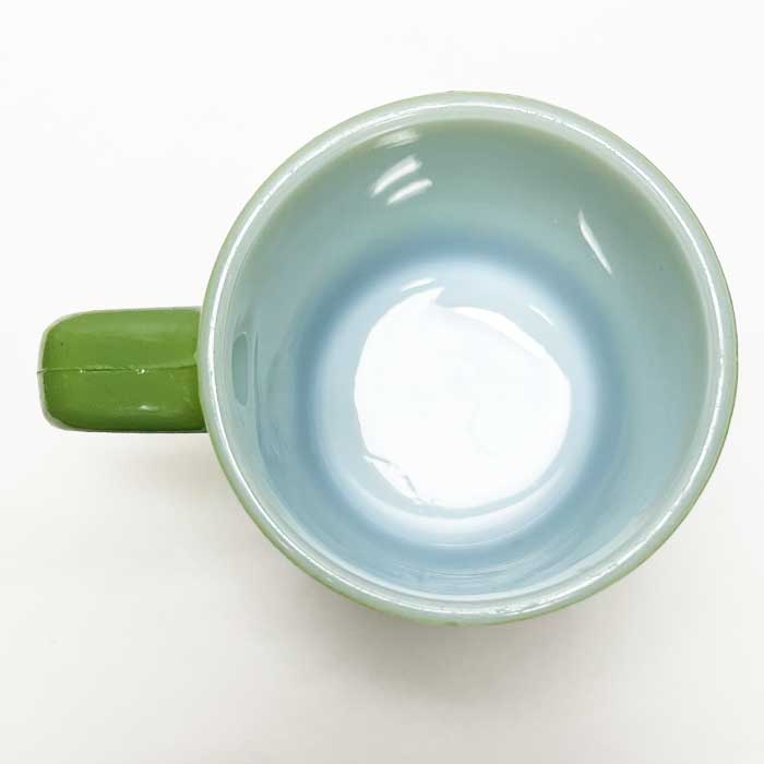 Vintage Anchor Hocking Fire King Ribbed Bottom Mug GREEN/BLACK