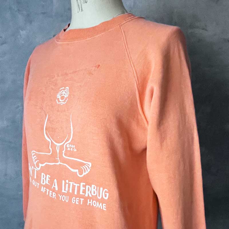 60'S MONSTER PRINT Vintage Sweat Shirts ORANGE 60年代