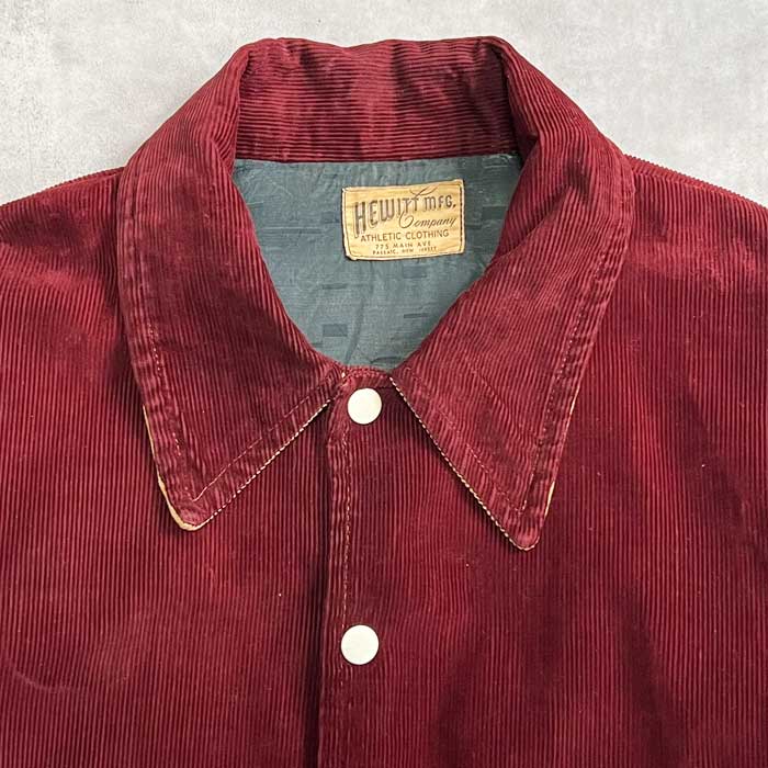 50's HEWITT MFG Couduroy Award Jacket Burgundy 50年代 ヒューイット