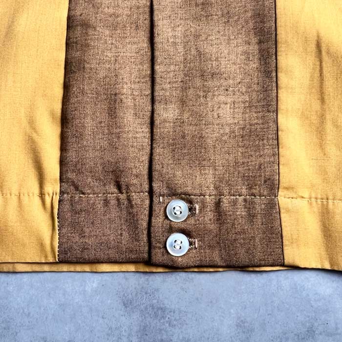 60s USA製 LANE MATE レーヨン ボーリングシャツ 黄色 黒 1960's LANE MATE レーヨンボーリングシャツ イエロー【TA051105
