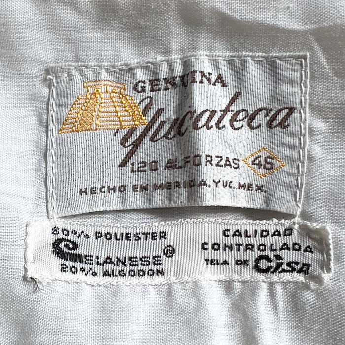 はなページ 80'S GENUINA YUCATECA FLOWER EMBROIDED SHIRTS WHITE/46 80