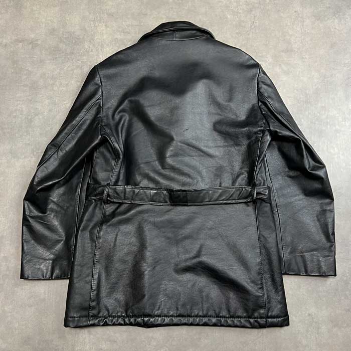 70'S JC Penney TOWN CRAFT Leather Coat BLACK/42 70年代 J.C.ペニー