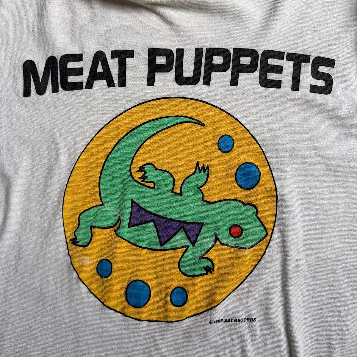80's MEAT PUPPETS T-Shirts WHITE/L Made in USA 80年代 ミート