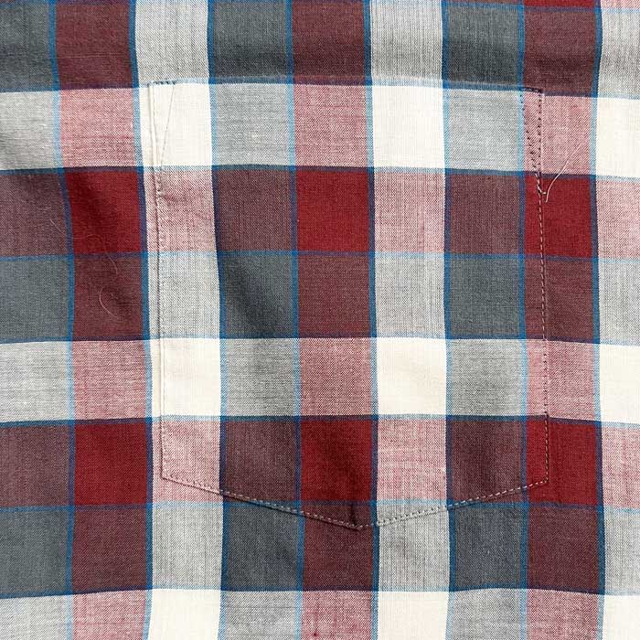 VINTAGE 60'S PENNEYS TOWN CRAFT PENN-PREST OPEN COLLAR CHECK LONG