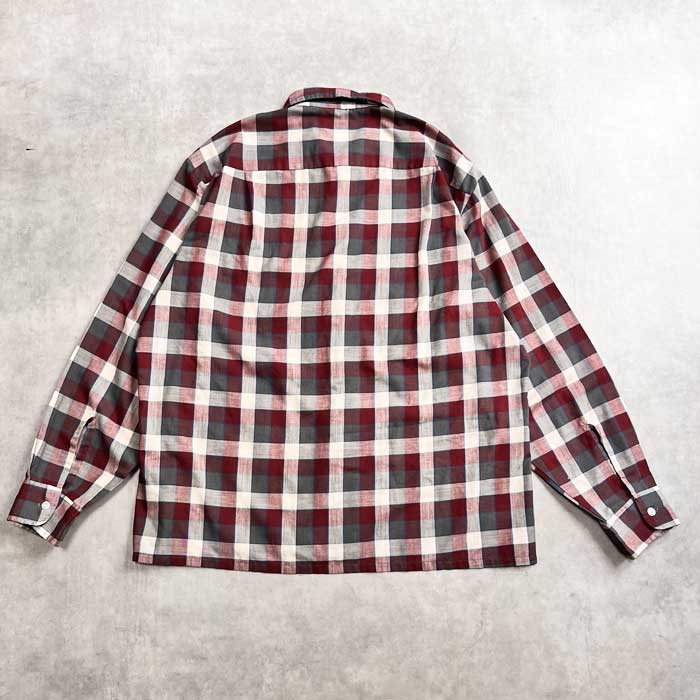 60's TOWN CRAFT チェックシャツ　PENN-PREST 16サイズ VINTAGE 60'S PENNEYS TOWN CRAFT PENN-PREST OPEN COLLAR CHECK