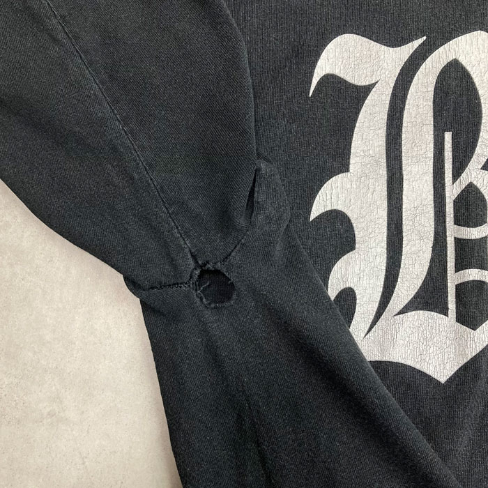 ブラックレーベルソサエティ　半袖ワークシャツ　00sビンテージ　Lサイズ 90's BLACK LABEL SOCIETY Long Sleeves T-Shirts ブラック