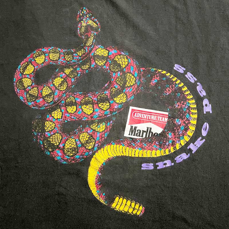 90'S MARLBORO Snake Pass T-Shirts BLACK 90年代 マルボロ