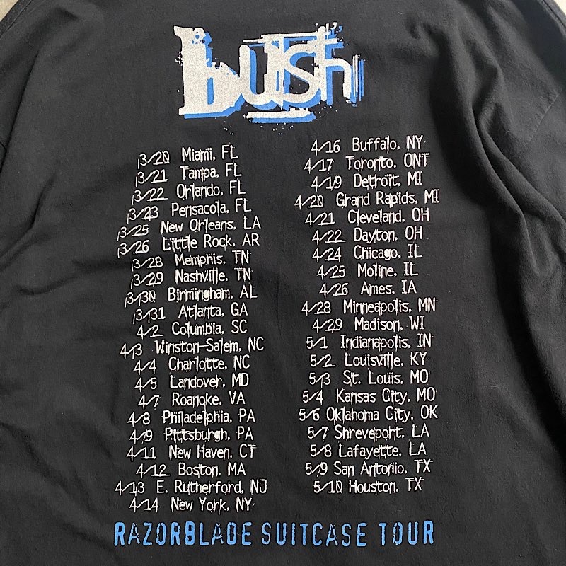 90's BUSH RAZORBLADE SUITCASE TOUR L/S T-SHIRTS MADE IN USA 90年代 ブッシュ ...