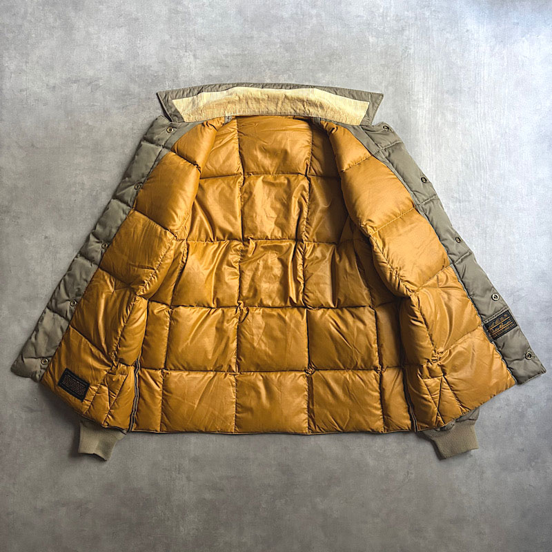 80'S EDDIE BAUER Snap Jac Down Jacket KHAKI 80年代 エディバウアー