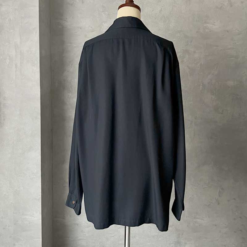 M！ 90s Polo Ralph Lauren Shirt COTTON 長袖 90'S POLO by Ralph Lauren Long Sleeve Rayon Shirts NAVY/M 90