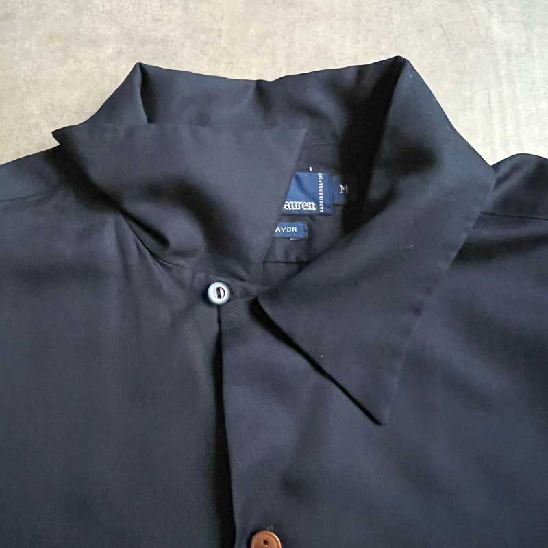 90'S POLO by Ralph Lauren Long Sleeve Rayon Shirts NAVY/M 90