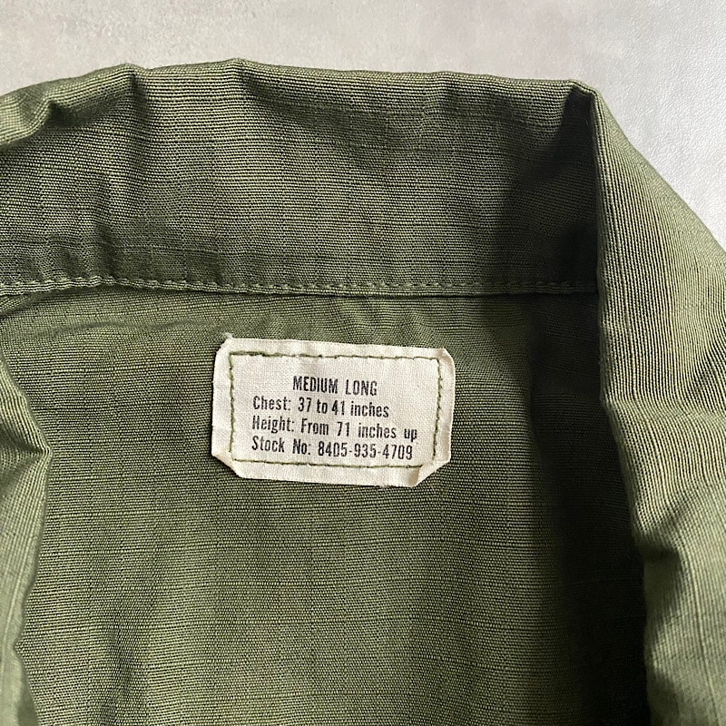 1969 U.S ARMY 5th Jungle Fatigue Military Jacket Rip-Stop MEDIUM