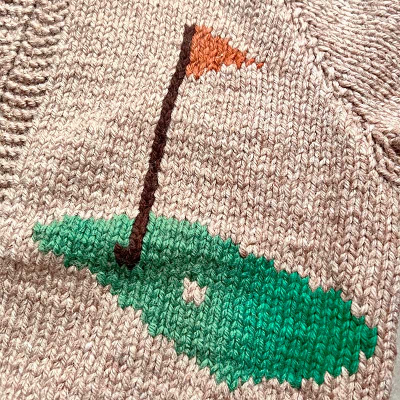 60sカウチンセーターLIGHTNING ZIP GOLF柄　ヴィンテージ 50-60'S Cowichan Golf Pattern Sweater Lightning Zipper 50-60