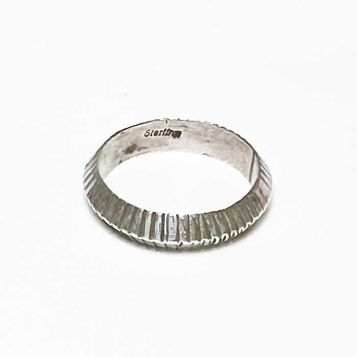 INDIAN JEWERLY Navajo Jagged Edge Silver Ringインディアン