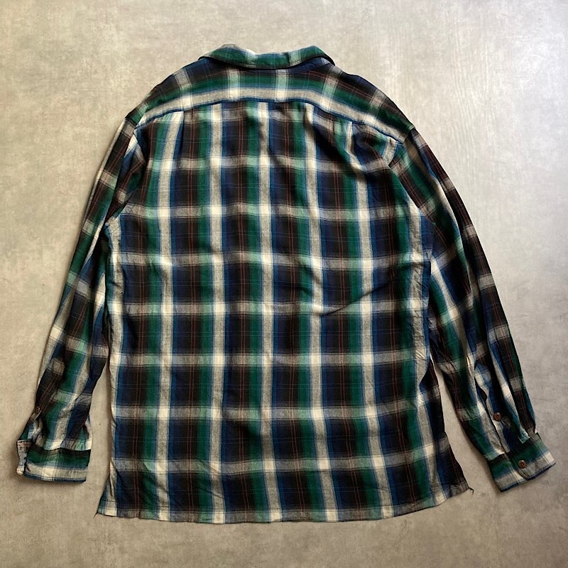 90's Polo Ralph Lauren Rayon Open Collar Ombre Check Shirts