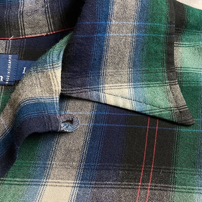 90's Polo Ralph Lauren Rayon Open Collar Ombre Check Shirts