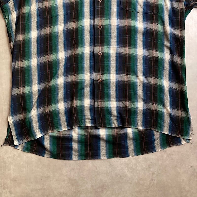 90's Polo Ralph Lauren Rayon Open Collar Ombre Check Shirts