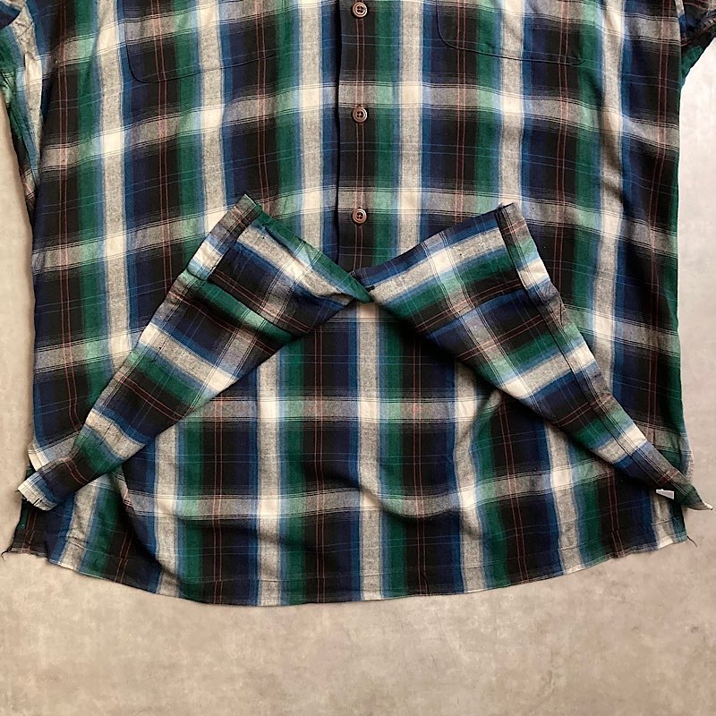 90's Polo Ralph Lauren Rayon Open Collar Ombre Check Shirts