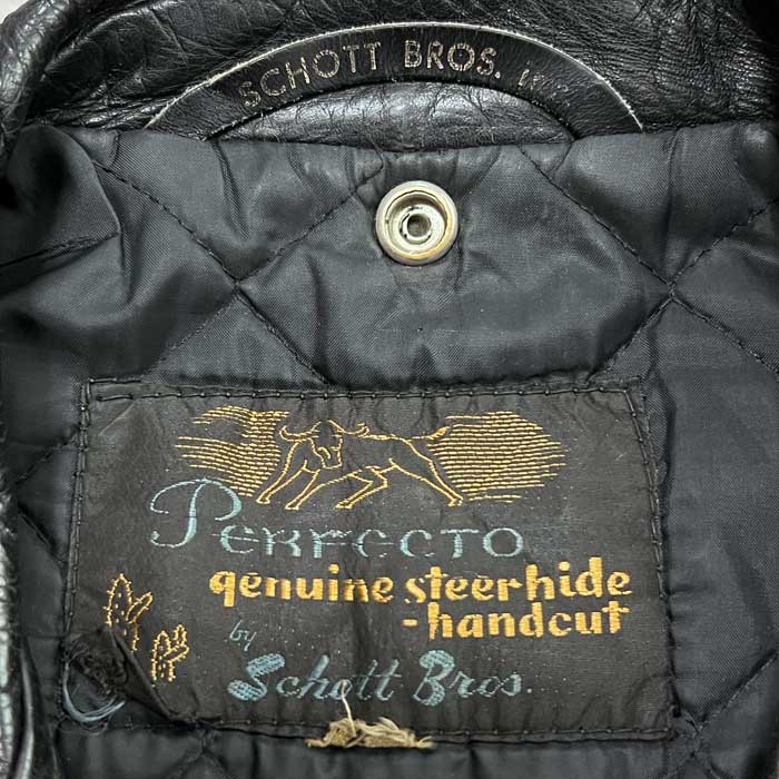 VINTAGE 60's SCHOTT PERFECTO ONE STAR MOTOR CYCLE LEATHER JACKET