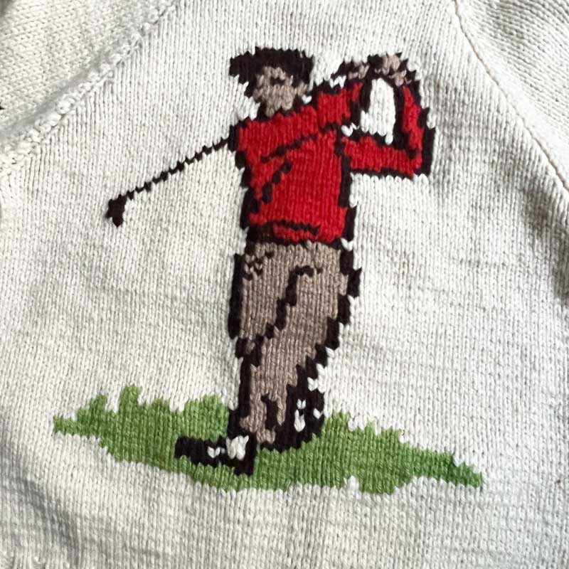 60'S Cowichan Golf Pattern Sweater 60年代 ゴルフ柄 カウチン