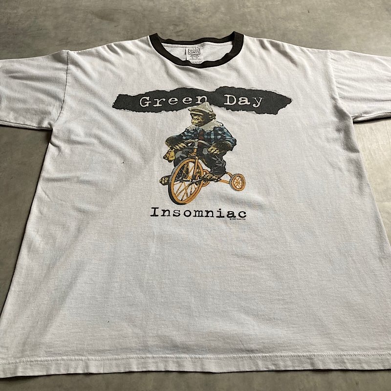 90's GREEN DAY INSOMNIAC TOUR Ringer T-shirts WHT/XL Made in USA