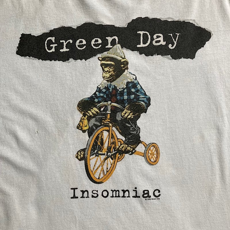 90's GREEN DAY INSOMNIAC TOUR Ringer T-shirts WHT/XL Made in USA