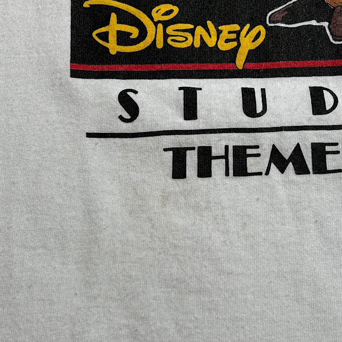 80'S Disney Indiana Jones T-Shirt Made in USA S/WHITE 80年代