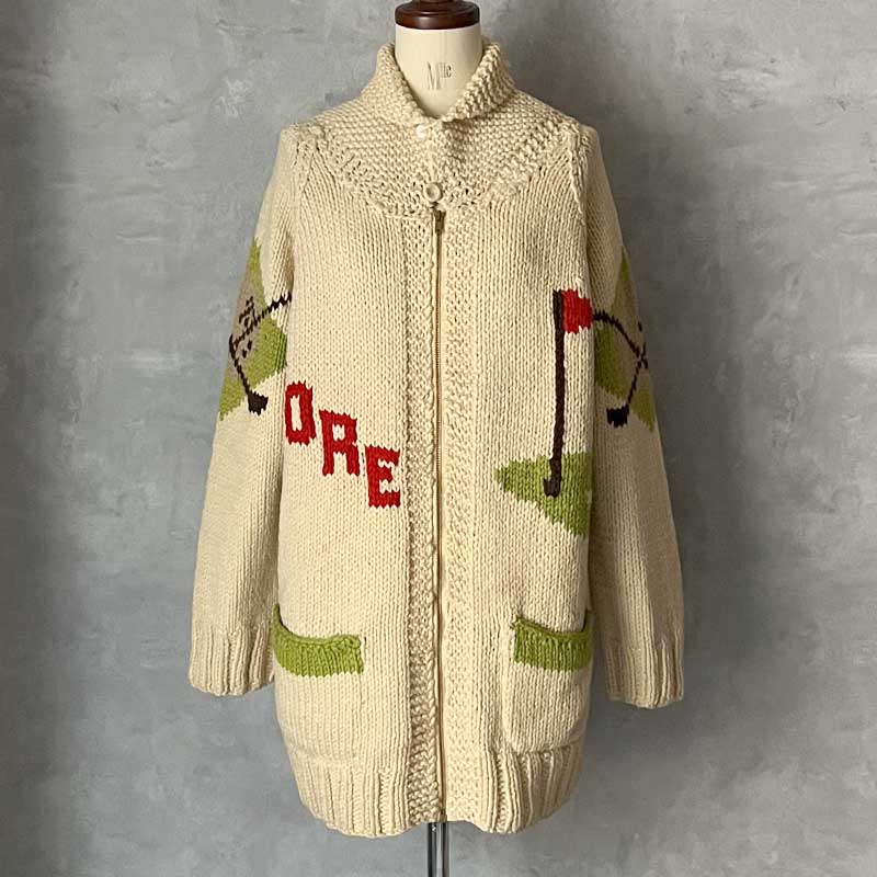 50-60'S Cowichan Golf Pattern Sweater 50-60年代 ゴルフ柄