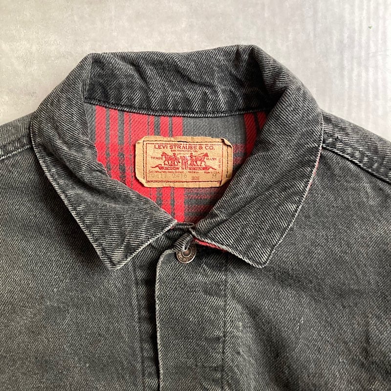 80's Levi's 70417-9416 Black Nel Liner Trucker Jacket BLACK/M 80