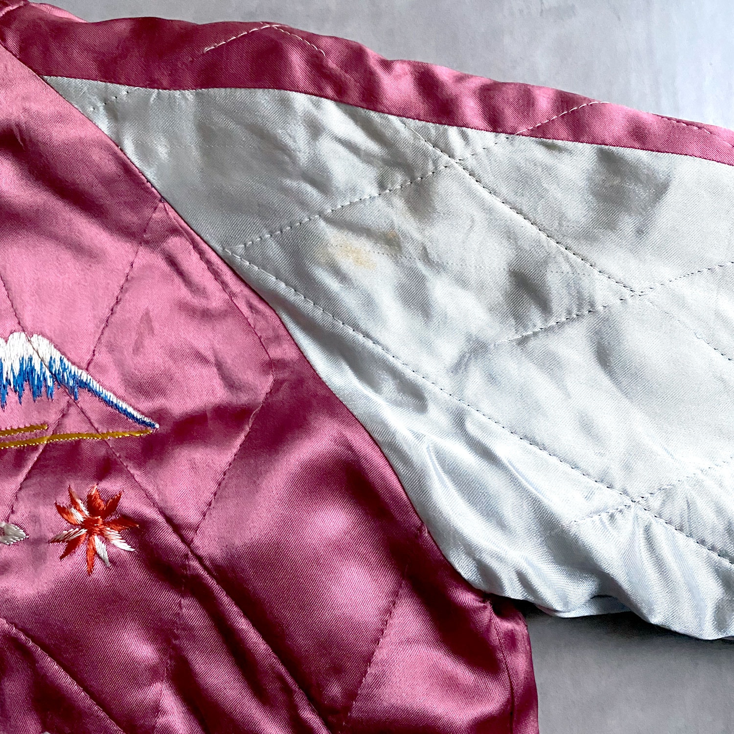 Vintage 50's Japanese Souvenir Reversible Eagle&Tiger Satin