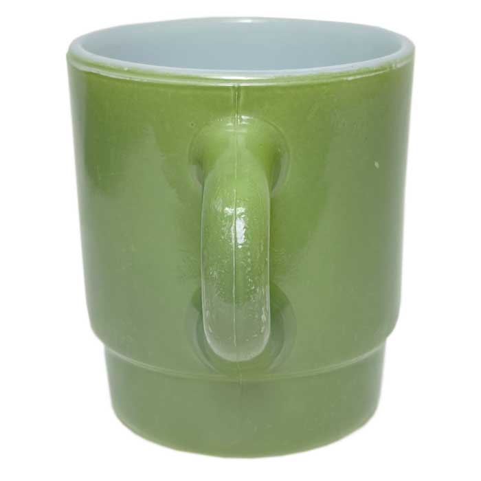 Vintage Anchor Hocking Fire King Stacking Mug GREEN Made in USA