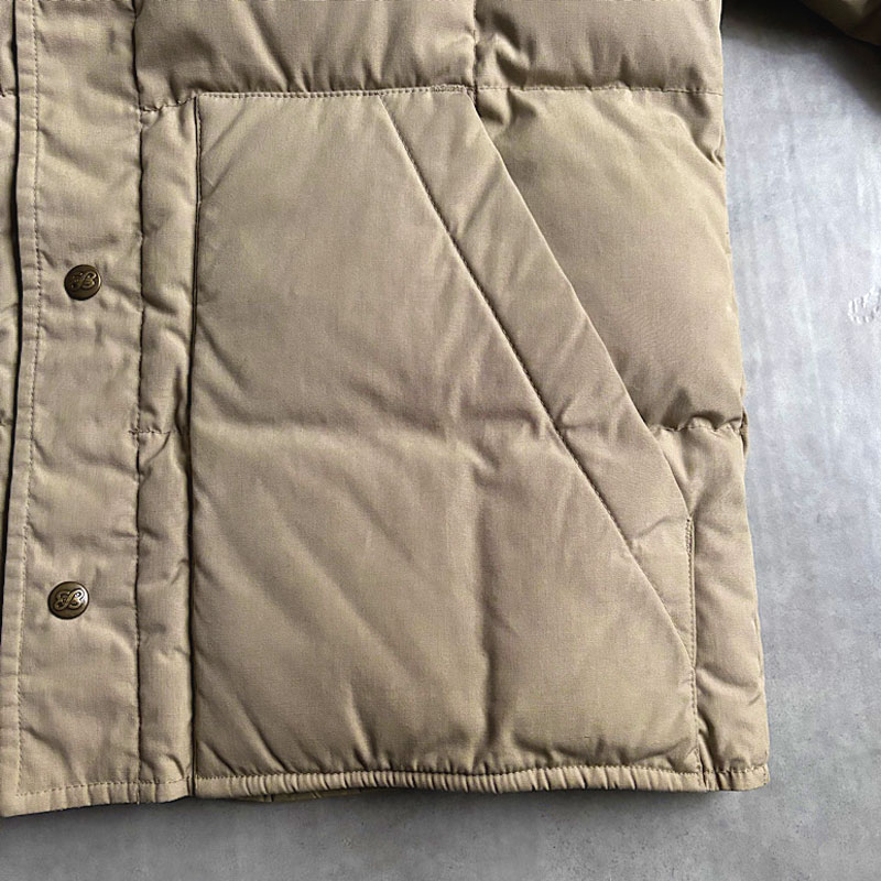 80'S EDDIE BAUER Snap Jac Down Jacket BEIGE 80年代 エディバウアー