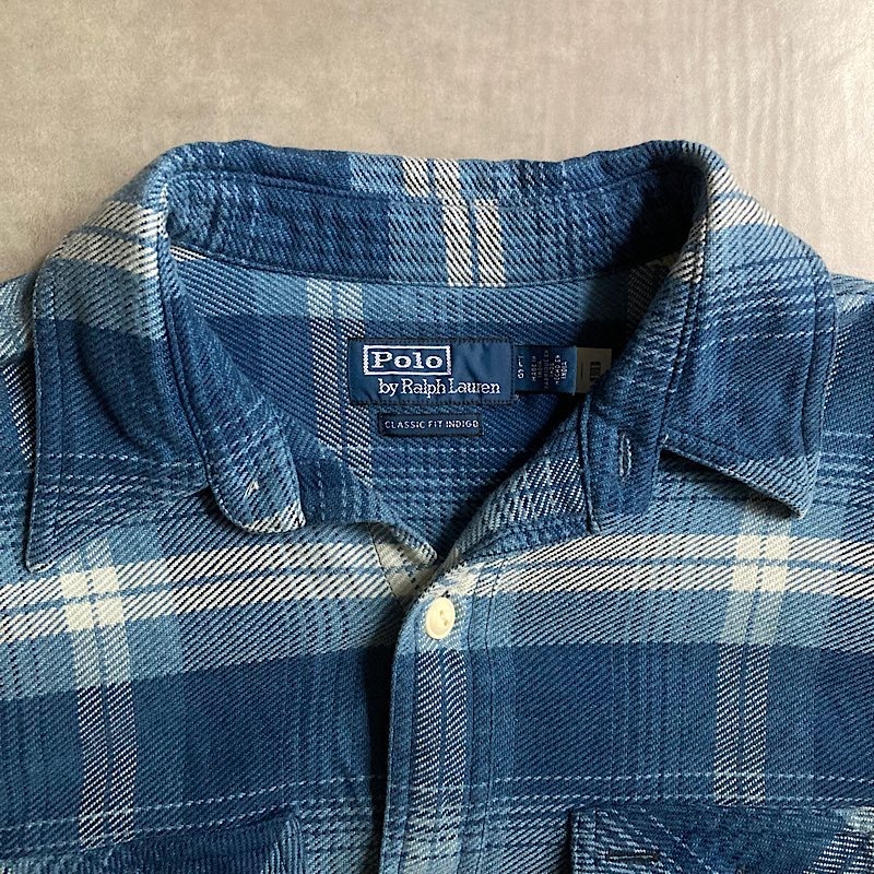 Polo by Ralph Lauren Ventilation Heavy Nel Work Shirts BLUE/L ポロ
