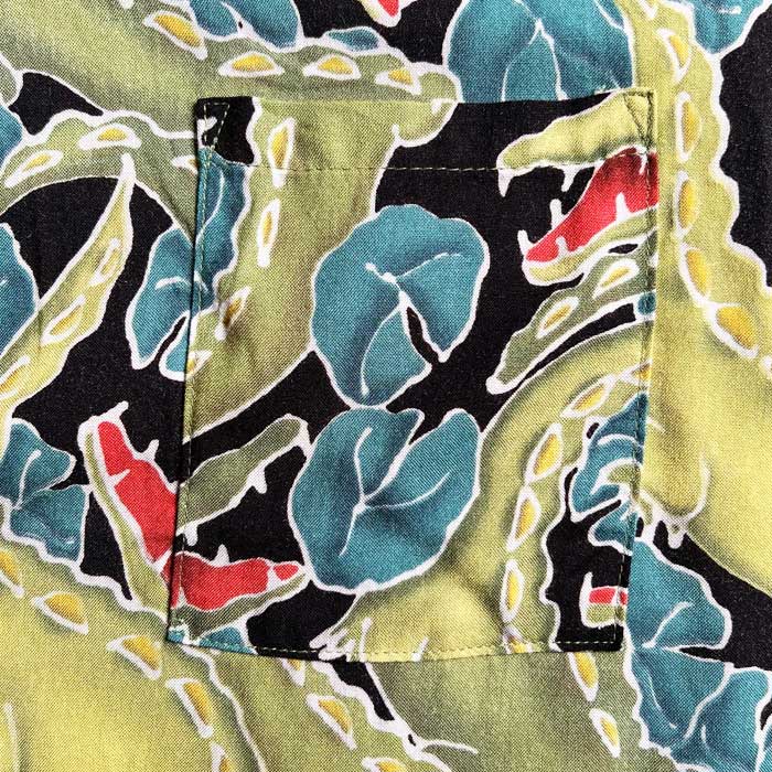 90'S BAYOU WEAR ALLIGATOR PRINT NEW ORLEANS JAZZ FESTIVAL SHORT