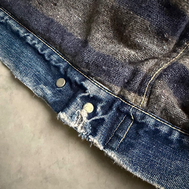 60's LEVI'S 517XX 2nd Blanket Lined Denim Jacket Made in USA 42-44
